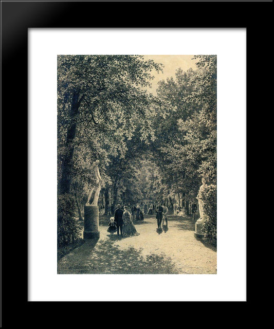 Alley Of The Summer Garden In St. Petersburg 20x24 Black Modern Wood Framed Art Print Poster by Shishkin, Ivan