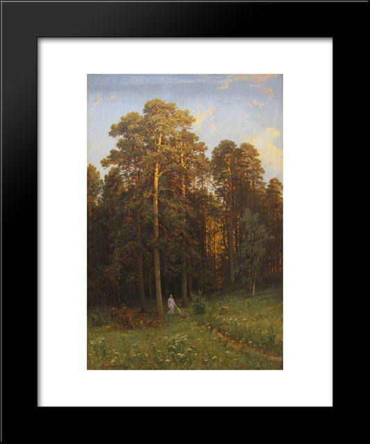 At The Edge Of A Pine Forest 20x24 Black Modern Wood Framed Art Print Poster by Shishkin, Ivan