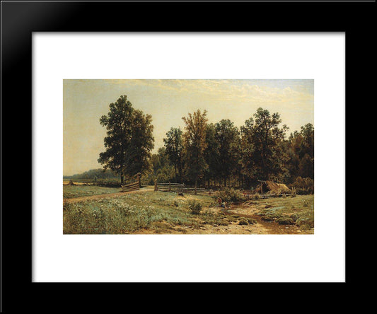 At The Edge Of An Oak Forest 20x24 Black Modern Wood Framed Art Print Poster by Shishkin, Ivan