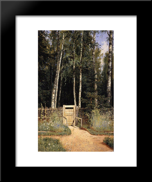 At The Wicket 20x24 Black Modern Wood Framed Art Print Poster by Shishkin, Ivan