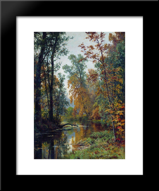 Autumn Landscape. Park In Pavlovsk 20x24 Black Modern Wood Framed Art Print Poster by Shishkin, Ivan