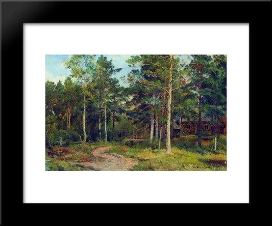 Autumn Landscape. Path In The Forest 20x24 Black Modern Wood Framed Art Print Poster by Shishkin, Ivan