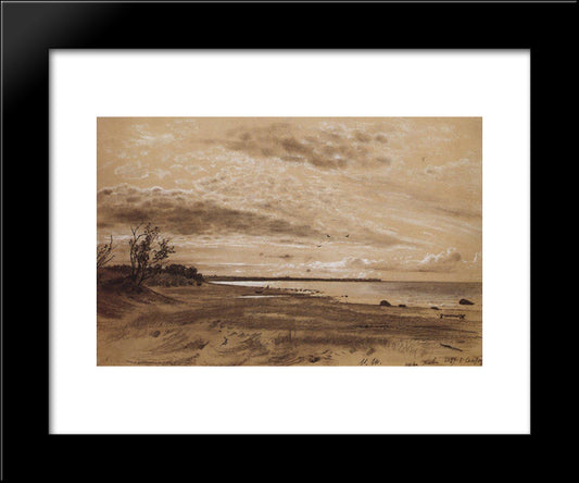 Beach. Mary-Howe 20x24 Black Modern Wood Framed Art Print Poster by Shishkin, Ivan