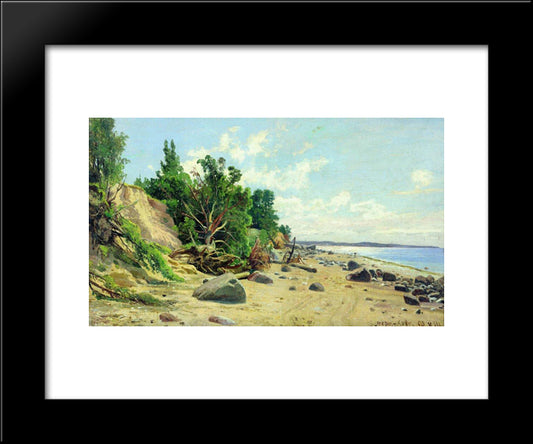 Beach 20x24 Black Modern Wood Framed Art Print Poster by Shishkin, Ivan