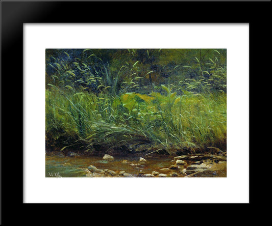 Beach Of Pond 20x24 Black Modern Wood Framed Art Print Poster by Shishkin, Ivan
