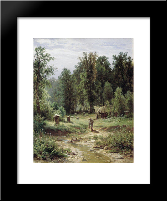 Bee Families In The Forest 20x24 Black Modern Wood Framed Art Print Poster by Shishkin, Ivan