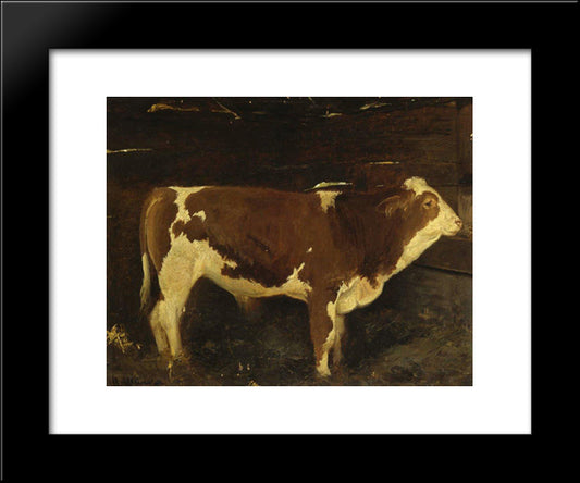Bull 20x24 Black Modern Wood Framed Art Print Poster by Shishkin, Ivan