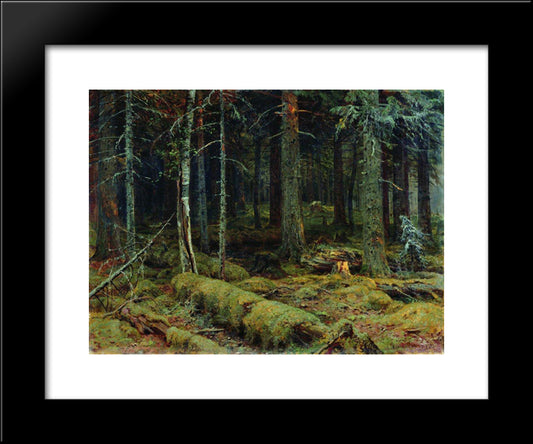 Dark Forest 20x24 Black Modern Wood Framed Art Print Poster by Shishkin, Ivan