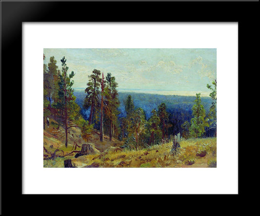 Forest Horizont 20x24 Black Modern Wood Framed Art Print Poster by Shishkin, Ivan