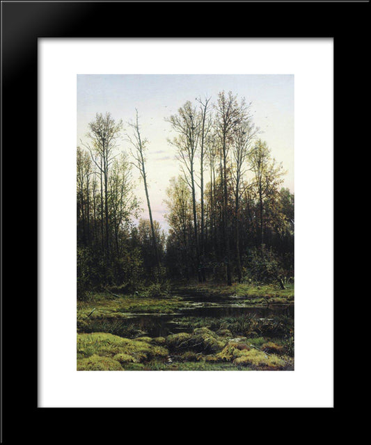 Forest In Spring 20x24 Black Modern Wood Framed Art Print Poster by Shishkin, Ivan