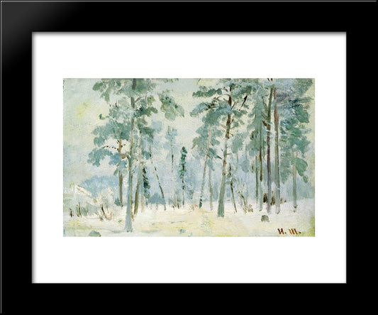 Forest Into The Frost 20x24 Black Modern Wood Framed Art Print Poster by Shishkin, Ivan