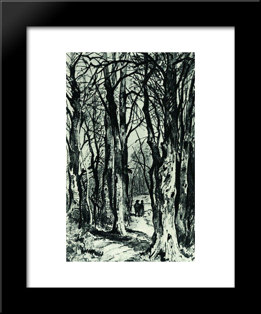 Forest Path 20x24 Black Modern Wood Framed Art Print Poster by Shishkin, Ivan