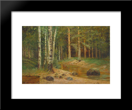 Forest Stream 20x24 Black Modern Wood Framed Art Print Poster by Shishkin, Ivan