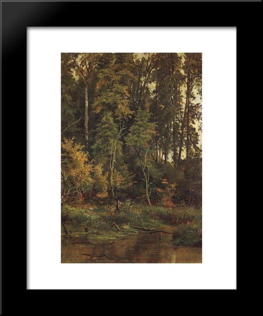 Go To The Autumn 20x24 Black Modern Wood Framed Art Print Poster by Shishkin, Ivan