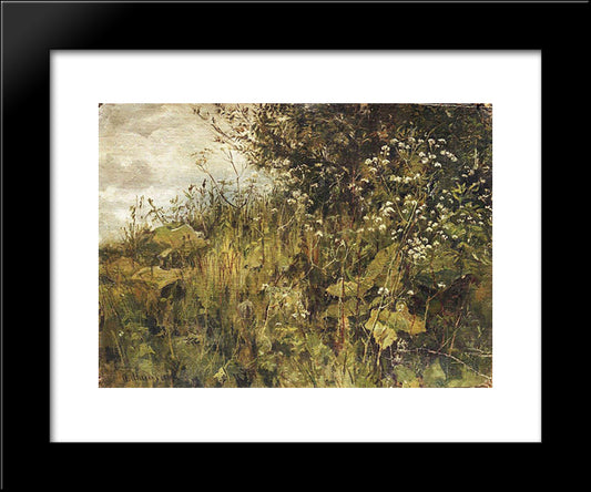 Goutweed-Grass 20x24 Black Modern Wood Framed Art Print Poster by Shishkin, Ivan