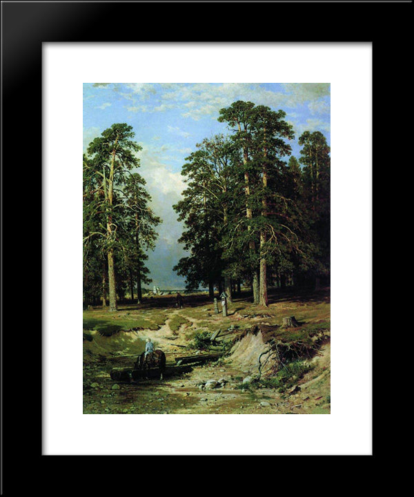 Holy Creek Near Yelabuga 20x24 Black Modern Wood Framed Art Print Poster by Shishkin, Ivan