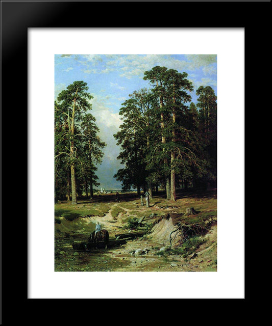 Holy Creek Near Yelabuga 20x24 Black Modern Wood Framed Art Print Poster by Shishkin, Ivan