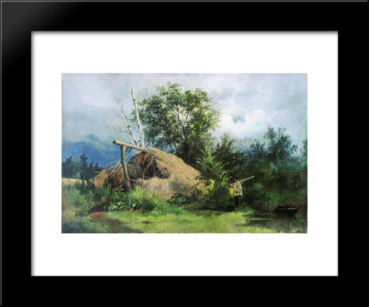 Hovel 20x24 Black Modern Wood Framed Art Print Poster by Shishkin, Ivan