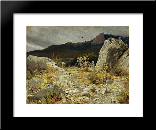 Mountain Path. Crimea 20x24 Black Modern Wood Framed Art Print Poster by Shishkin, Ivan