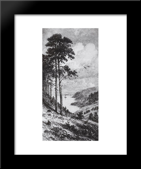 On The Kama Near Yelabuga 20x24 Black Modern Wood Framed Art Print Poster by Shishkin, Ivan