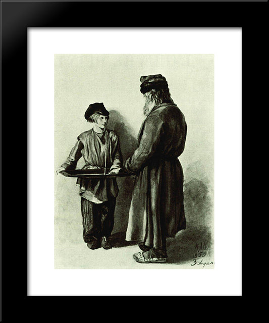 Peasant And Peddler 20x24 Black Modern Wood Framed Art Print Poster by Shishkin, Ivan