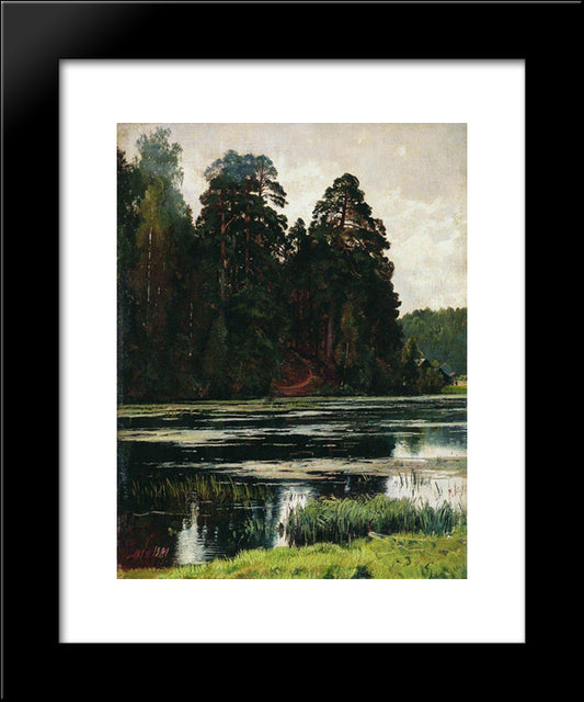 Pond 20x24 Black Modern Wood Framed Art Print Poster by Shishkin, Ivan