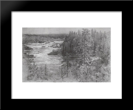 Por-Threshold 20x24 Black Modern Wood Framed Art Print Poster by Shishkin, Ivan