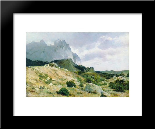 Rocky Shore 20x24 Black Modern Wood Framed Art Print Poster by Shishkin, Ivan