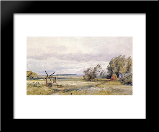 Shmelevka. Windy Day 20x24 Black Modern Wood Framed Art Print Poster by Shishkin, Ivan