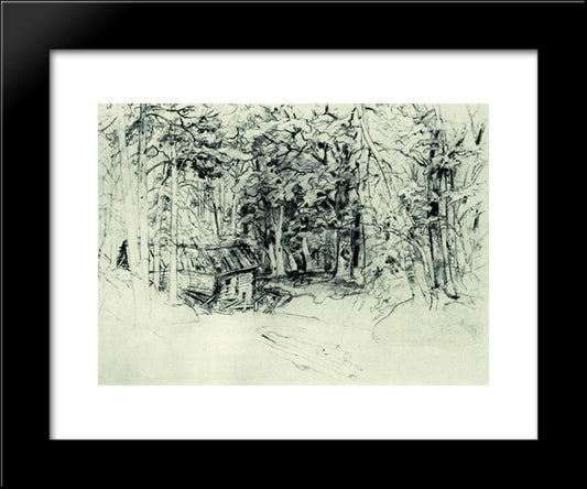 Sketch Of The Painting In 1898 20x24 Black Modern Wood Framed Art Print Poster by Shishkin, Ivan