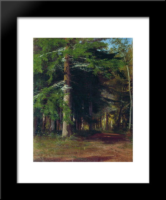 Study For The Painting Chopping Wood 20x24 Black Modern Wood Framed Art Print Poster by Shishkin, Ivan