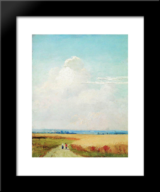 Study For The Painting Noon In The Vicinity Of Moscow 20x24 Black Modern Wood Framed Art Print Poster by Shishkin, Ivan