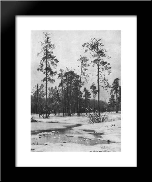 Thaw 20x24 Black Modern Wood Framed Art Print Poster by Shishkin, Ivan