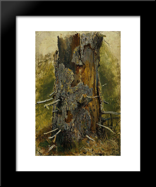 The Bark On The Dry Trunk 20x24 Black Modern Wood Framed Art Print Poster by Shishkin, Ivan