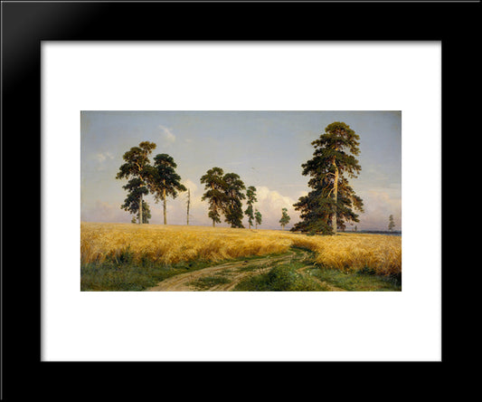 The Field Of Wheat 20x24 Black Modern Wood Framed Art Print Poster by Shishkin, Ivan