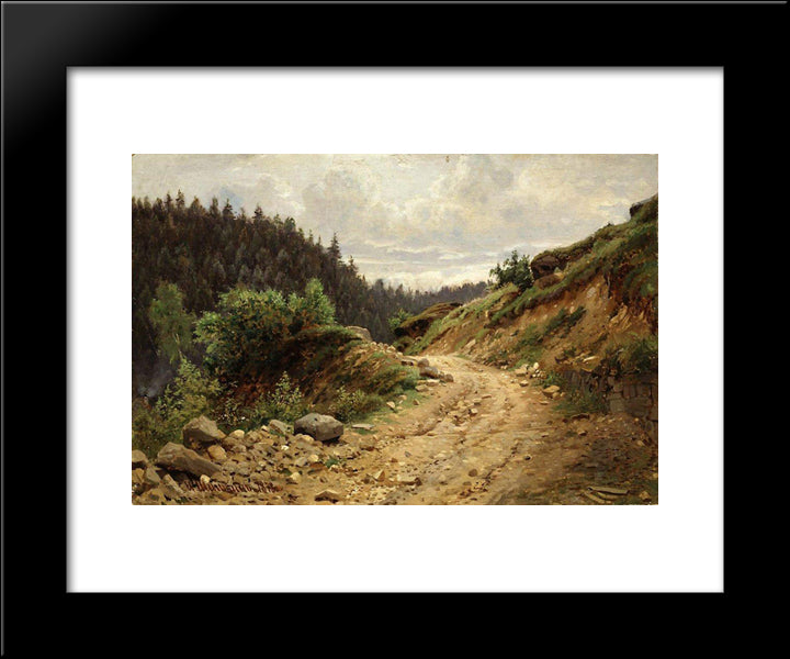 The Road 20x24 Black Modern Wood Framed Art Print Poster by Shishkin, Ivan