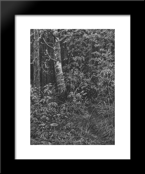 Thicket 20x24 Black Modern Wood Framed Art Print Poster by Shishkin, Ivan