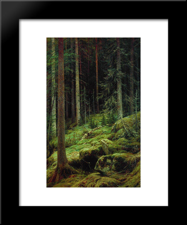 Thickets 20x24 Black Modern Wood Framed Art Print Poster by Shishkin, Ivan