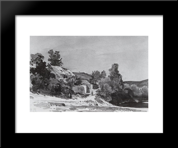 Troy Village Near Prague 20x24 Black Modern Wood Framed Art Print Poster by Shishkin, Ivan