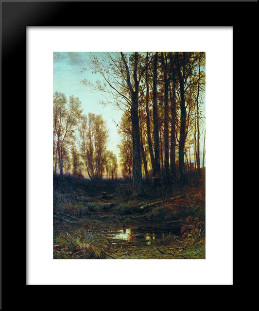 Twilight. After Sunset 20x24 Black Modern Wood Framed Art Print Poster by Shishkin, Ivan