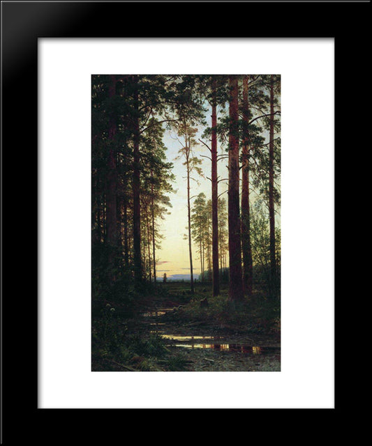 Twilight 20x24 Black Modern Wood Framed Art Print Poster by Shishkin, Ivan