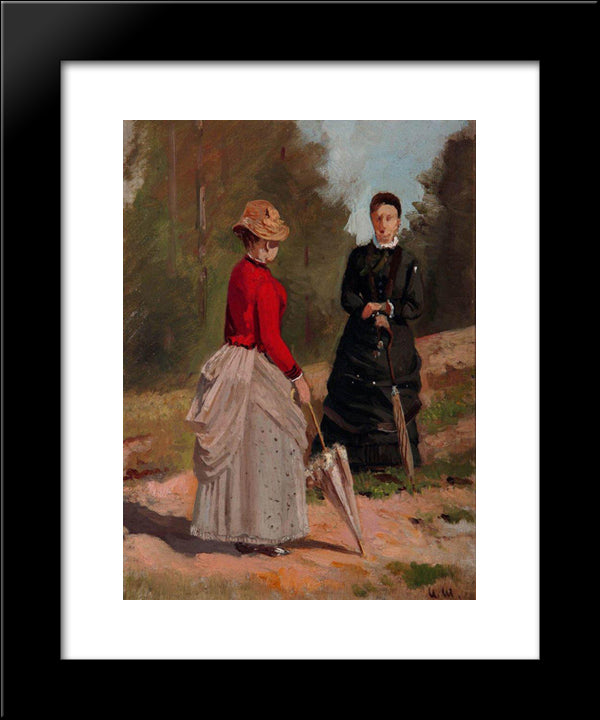 Two Female Figures 20x24 Black Modern Wood Framed Art Print Poster by Shishkin, Ivan