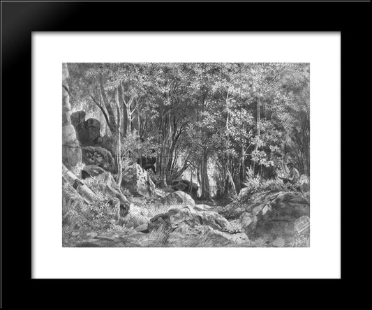 Valaam. Forest On The Rocks 20x24 Black Modern Wood Framed Art Print Poster by Shishkin, Ivan