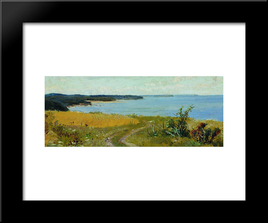 View Of The Beach 20x24 Black Modern Wood Framed Art Print Poster by Shishkin, Ivan