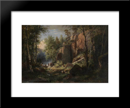 View Of Valaam Island. Kukko 20x24 Black Modern Wood Framed Art Print Poster by Shishkin, Ivan