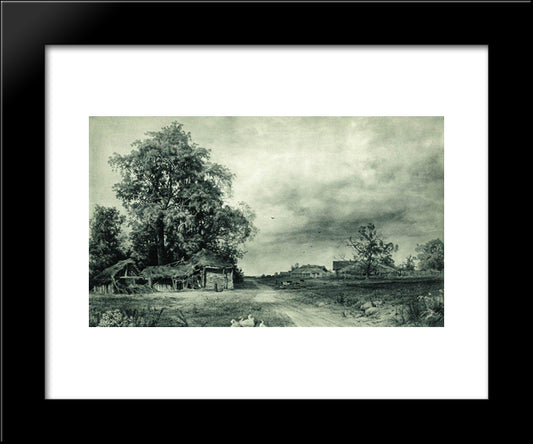 Village 20x24 Black Modern Wood Framed Art Print Poster by Shishkin, Ivan