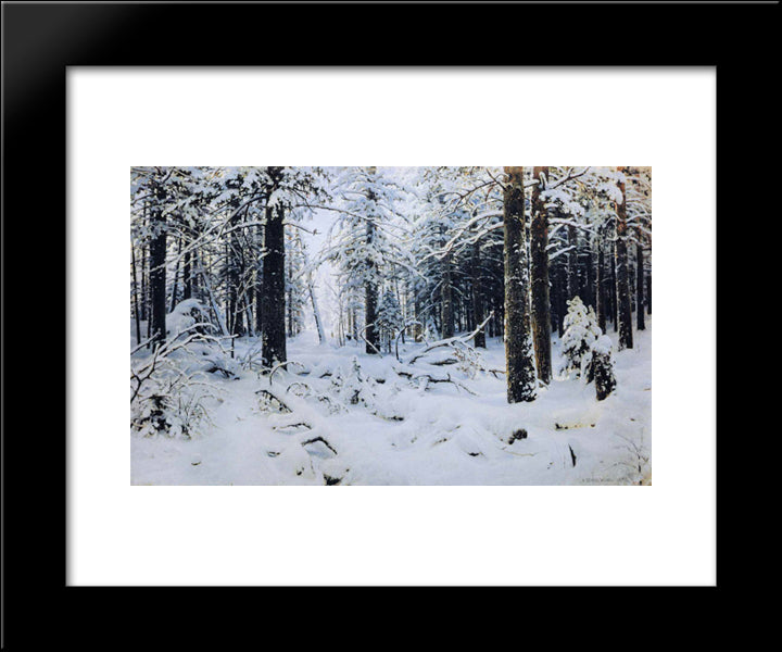 Winte 20x24 Black Modern Wood Framed Art Print Poster by Shishkin, Ivan