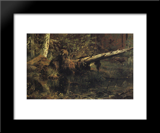 Wood (Shmetsk Near Narva) 20x24 Black Modern Wood Framed Art Print Poster by Shishkin, Ivan