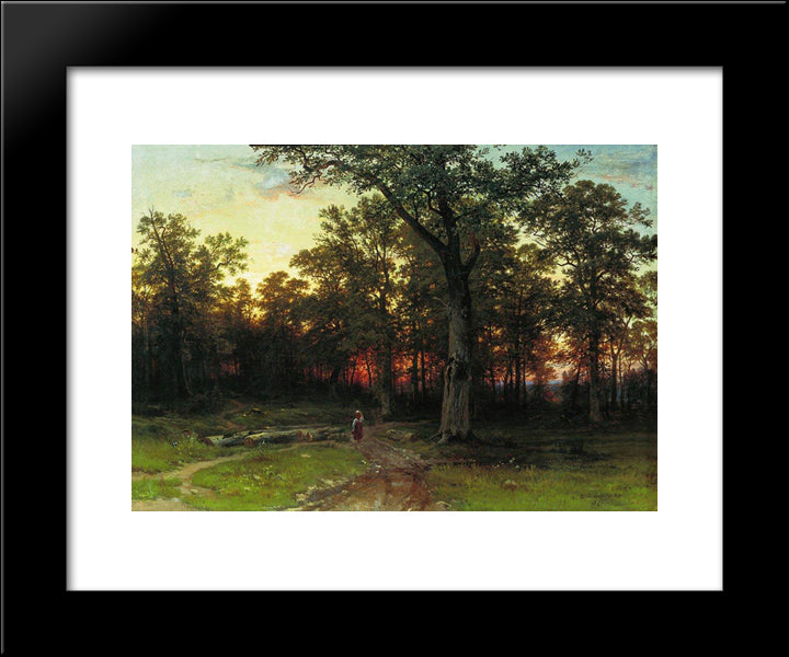 Wood In The Evening 20x24 Black Modern Wood Framed Art Print Poster by Shishkin, Ivan