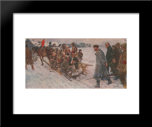Capture Of The White Guard Spyware 20x24 Black Modern Wood Framed Art Print Poster by Vladimirov, Ivan